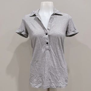 Frame Striped Short Sleeve Polo Sz S